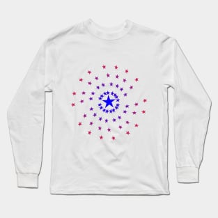 Stars in Red and Blue Long Sleeve T-Shirt